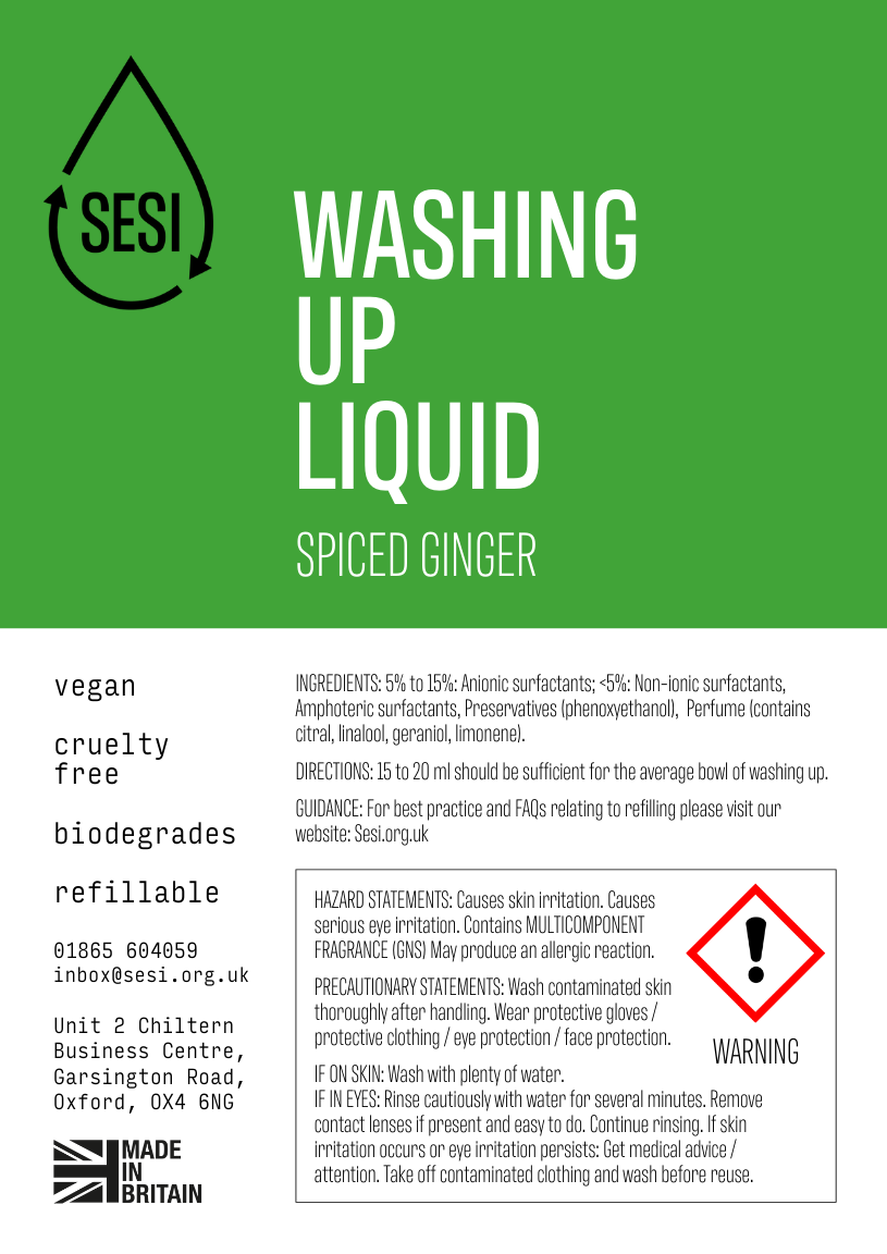 Washing Up Liquid (Spiced Ginger) image 1