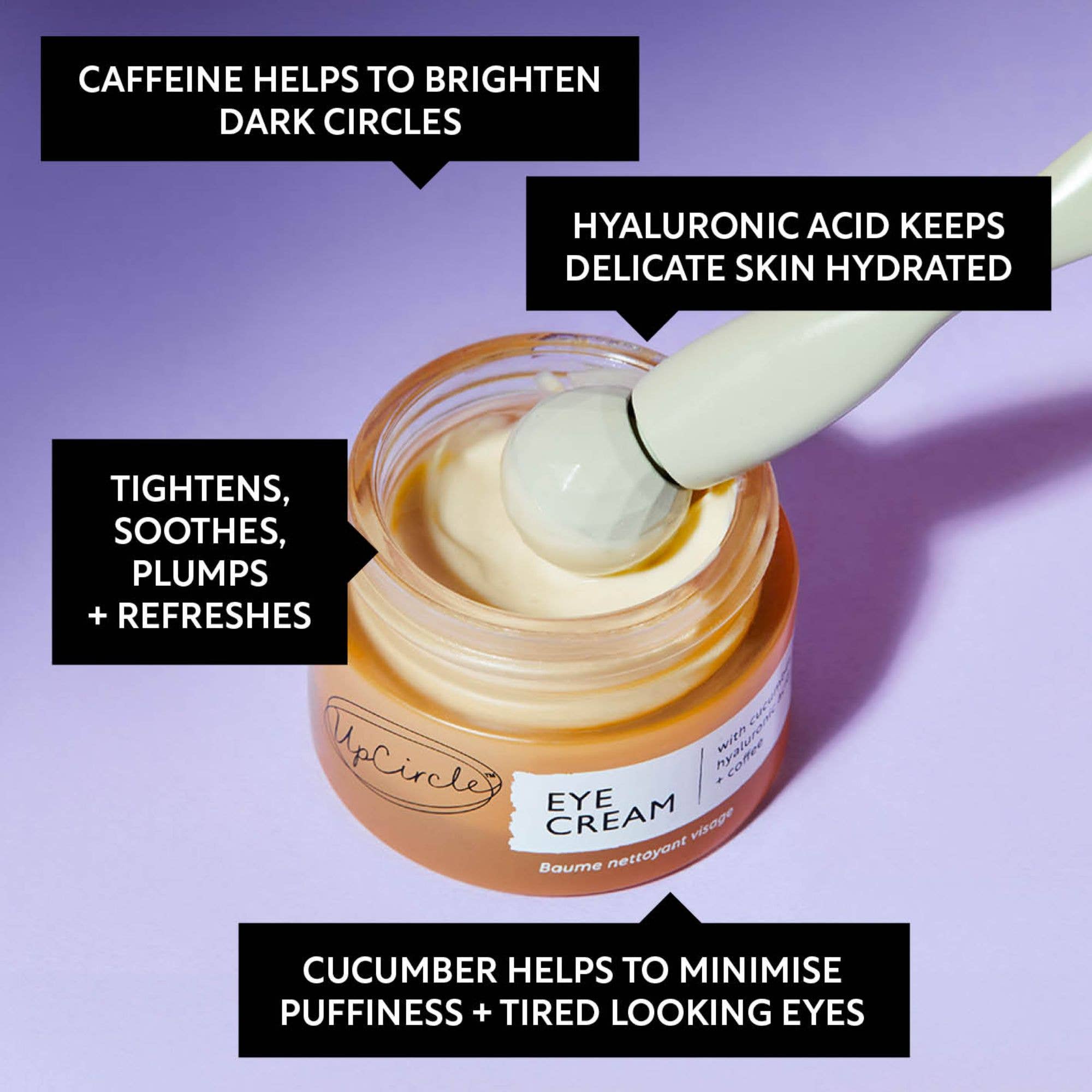 Vegan Hydrating Eye Cream with Hyaluronic Acid + Coffee Oil 15ml